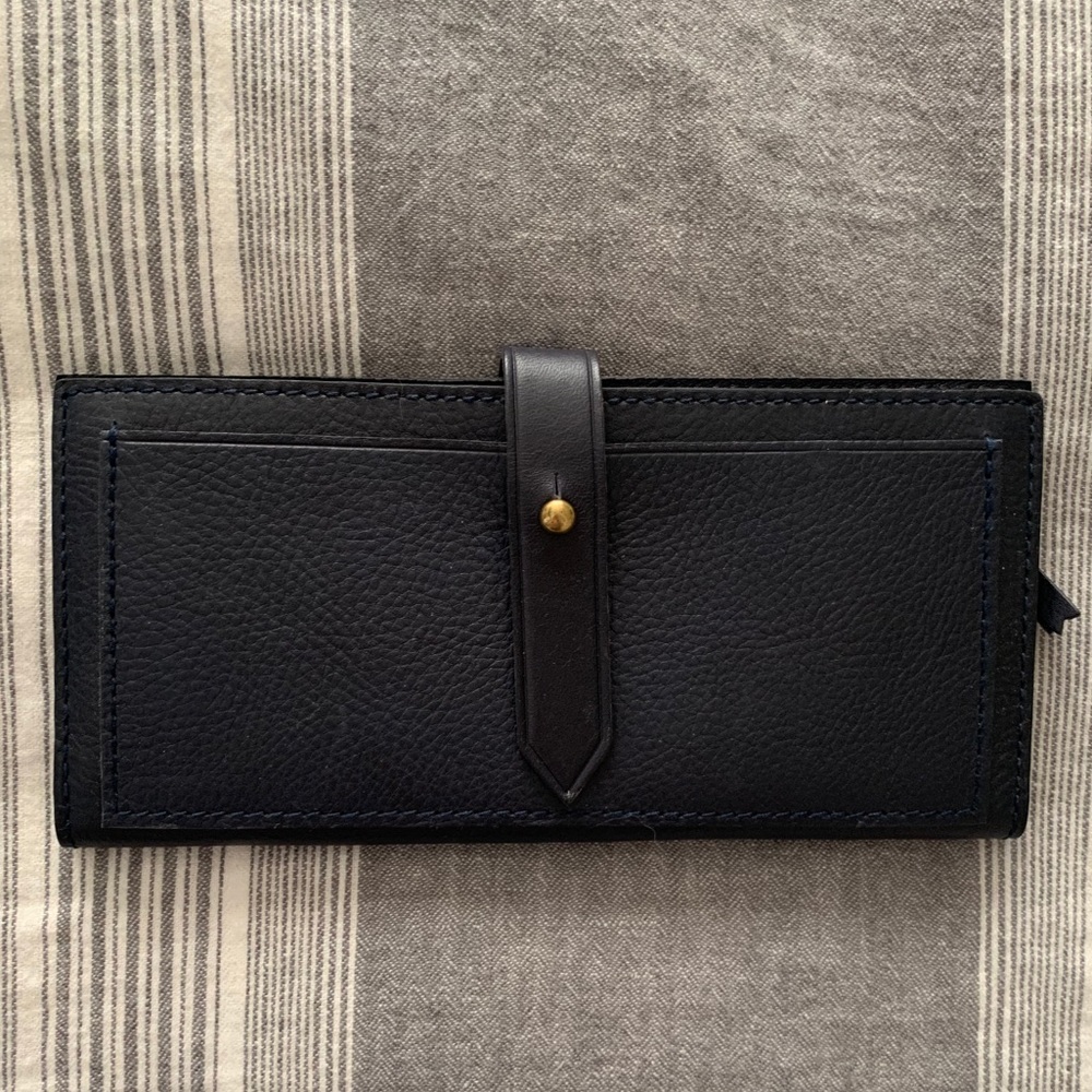 New Post Leather Wallet (Deep Blue)